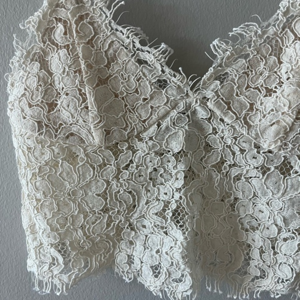 Zara Ivory Lace Crop Top